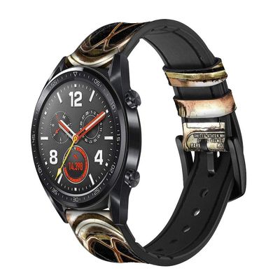 CA0307 Vintage Deep Sea Diving Helmet Leather Smart Watch Band Strap for Wristwatch Smartwatch Smart Watch Size (18mm)