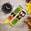 CA0322 Funny Pineapple Sunglasses Kiss Leather & Silicone Smart Watch Band Strap for Wristwatch Smartwatch Smart Watch Size (20mm) view 2