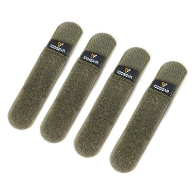 IDOGEAR Tactical Fastening Binding Strap Hook & Loop Reusable Strap (Ranger Green, Small(4 pcs)