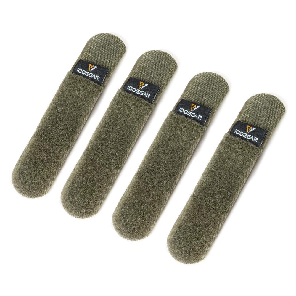 IDOGEAR Tactical Fastening Binding Strap Hook & Loop Reusable Strap (Ranger Green, Small(4 pcs)