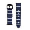 CA0434 Navy White Striped Leather & Silicone Smart Watch Band Strap for Wristwatch Smartwatch Smart Watch Size (20mm) view 3