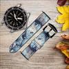 CA0408 Blue Marble Texture Graphic Printed Leather Smart Watch Band Strap for Wristwatch Smartwatch Smart Watch Size (24mm) view 2