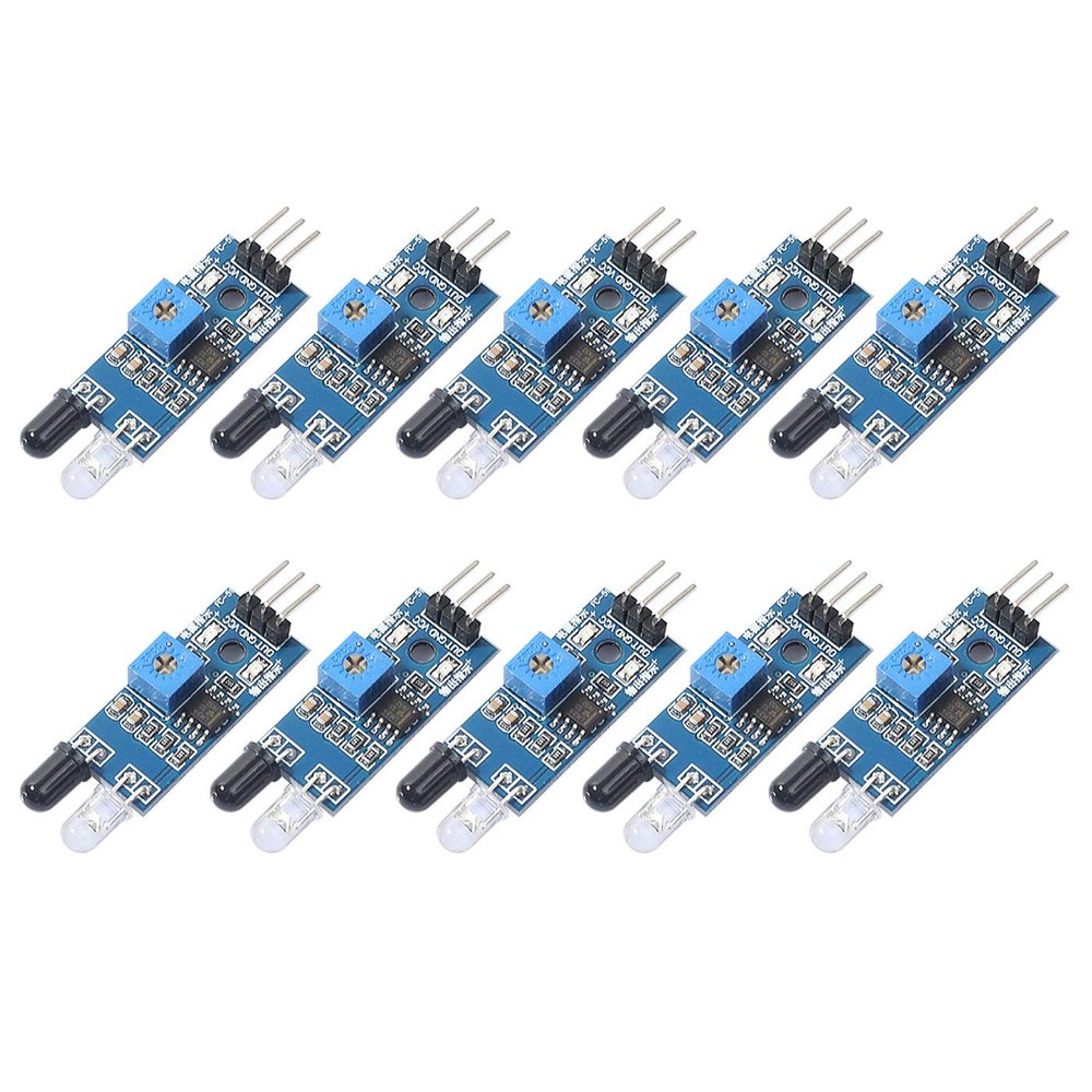 DEVMO 10 pcs IR Infrared Obstacle Avoidance Sensor IR Transmitting and Receiving Tube Photoelectric Switch 3-pin Compatible with Ar-duino Smart Car Robot
