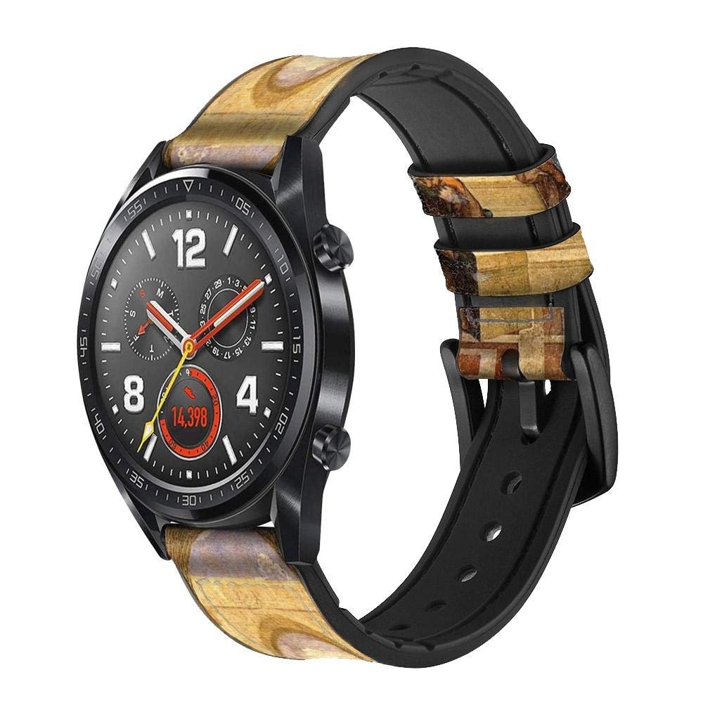 CA0146 Raphael's School of Athens Leather Smart Watch Band Strap for Wristwatch Smartwatch Smart Watch Size (24mm)