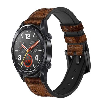 CA0363 Leo Zodiac Tattoo Brown Graphic Print Leather Smart Watch Band Strap for Wristwatch Smartwatch Smart Watch Size (18mm)