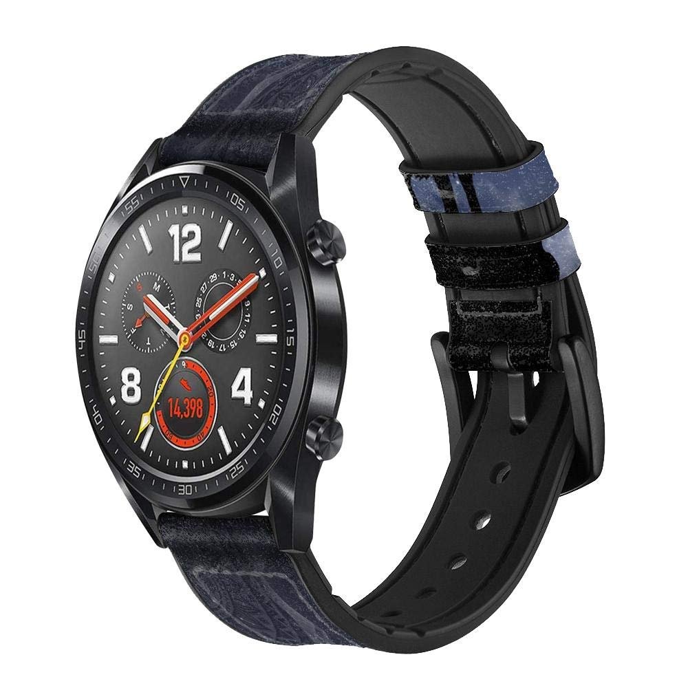 CA0534 Dream Catcher Wolf Howling Leather & Silicone Smart Watch Band Strap for Wristwatch Smartwatch Smart Watch Size (20mm)