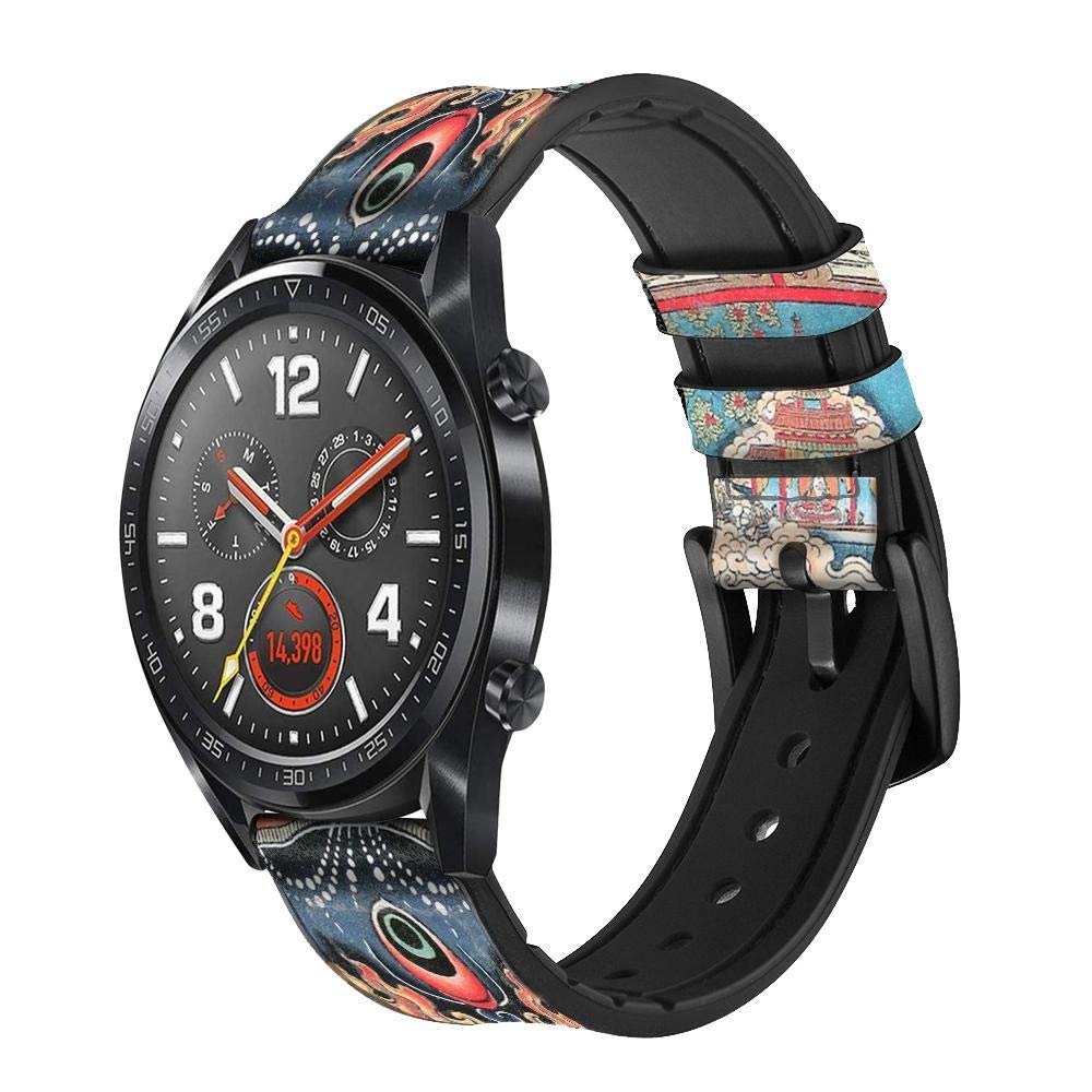 CA0073 Tibet Art Leather Smart Watch Band Strap for Wristwatch Smartwatch Smart Watch Size (18mm)