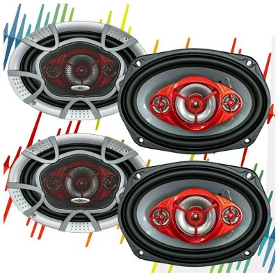 4X SoundXtreme ST-694 Systems NX694 Car Speakers - 1040 Watts 2 Pair, 520 Watts Each Pair, 6 x 9 Inch, Full Range, 4 Way, Sold in Pairs