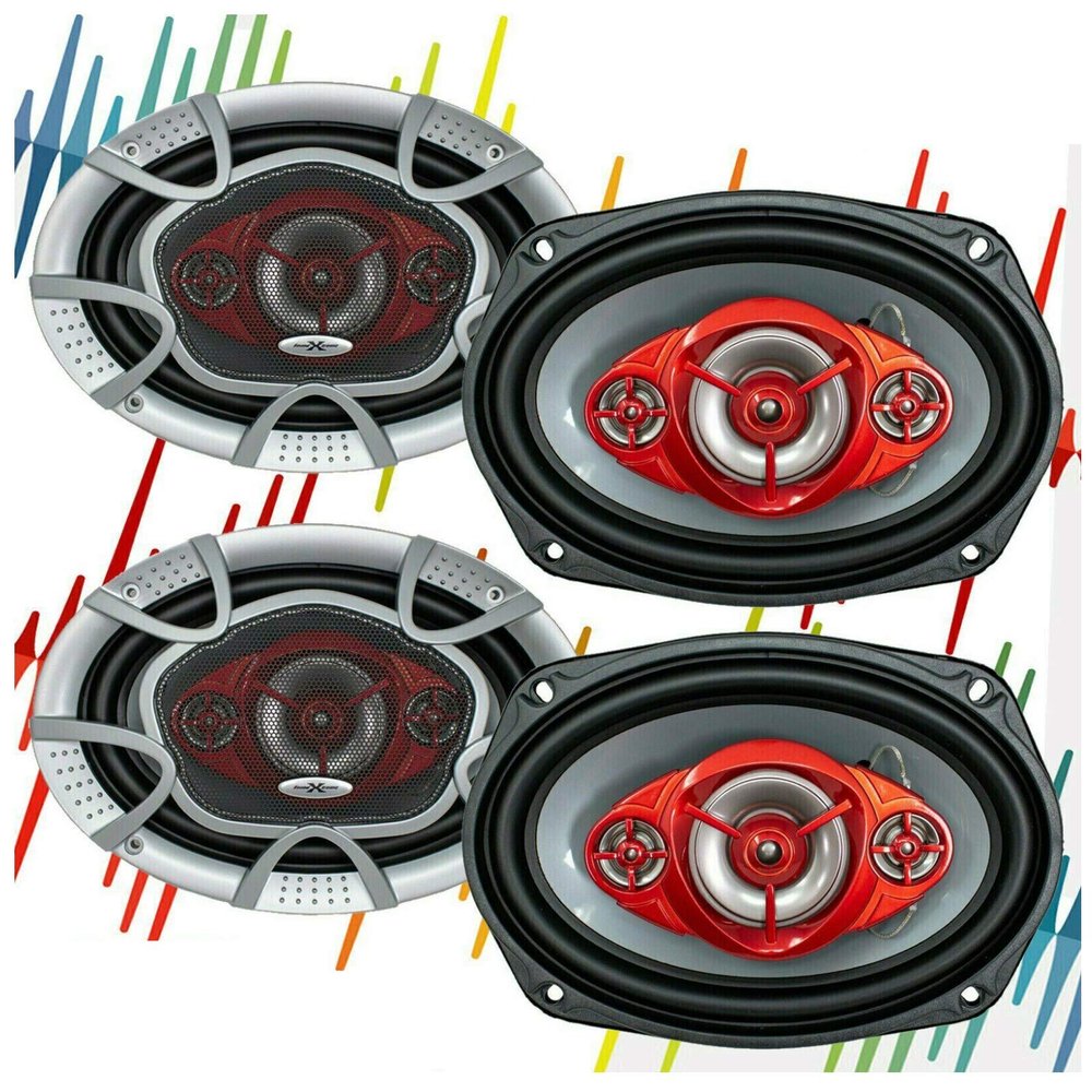 4X SoundXtreme ST-694 Systems NX694 Car Speakers - 1040 Watts 2 Pair, 520 Watts Each Pair, 6 x 9 Inch, Full Range, 4 Way, Sold in Pairs