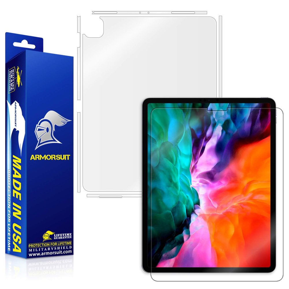 ArmorSuit MilitaryShield Full Body Skin Film + Screen Protector for Apple iPad Pro 12.9 Inch (4th Gen/ 2020 Release) - Anti-Bubble HD Clear Film