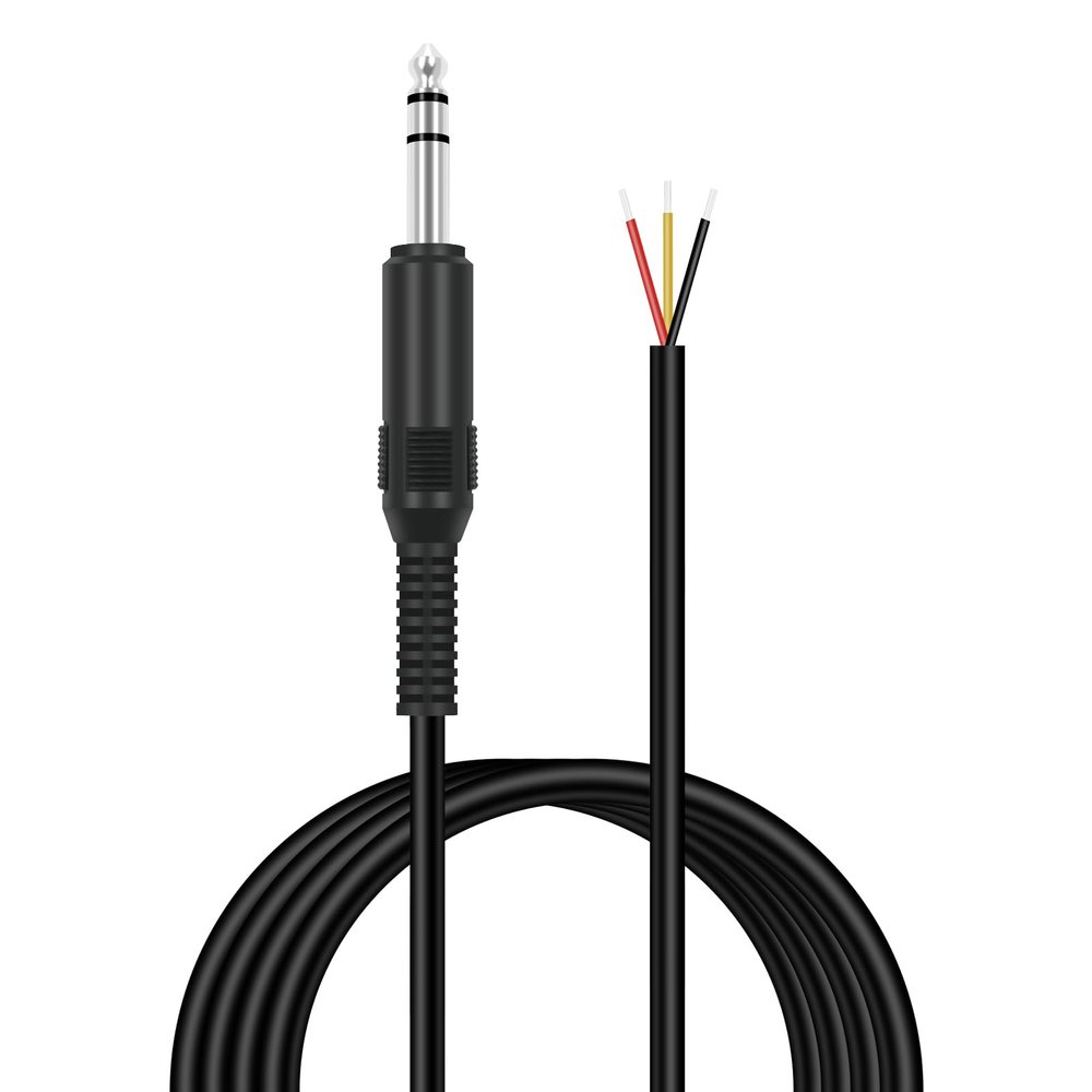 6.35mm 1/4" to Speaker Wire Adapter, 6ft 6.3mm TRS Stereo Male Plug to Bare Wire Pigtail Connector Repair 6.35mm Jack Audio Cable for Microphone Speaker Electric Guitar Bass Keyboard Amplifier