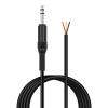6.35mm 1/4" to Speaker Wire Adapter, 6ft 6.3mm TRS Stereo Male Plug to Bare Wire Pigtail Connector Repair 6.35mm Jack Audio Cable for Microphone Speaker Electric Guitar Bass Keyboard Amplifier view 1