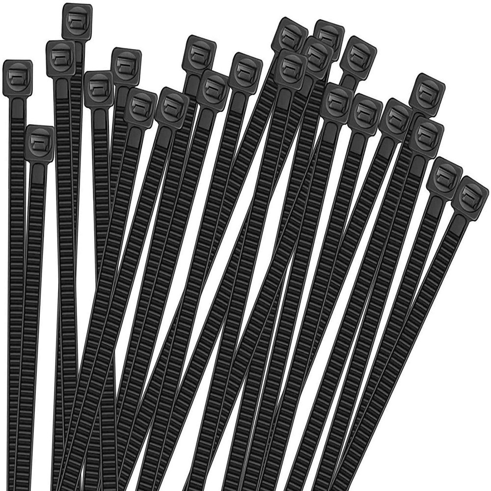 100pcs Outdoor UV Resistant Black Cable Ties Heavy Duty Zip Ties Multi-Purpose Self-Locking Black Nylon Tie Wraps Organize Bundles 2.5x100mm (0.1x3.9 inch)