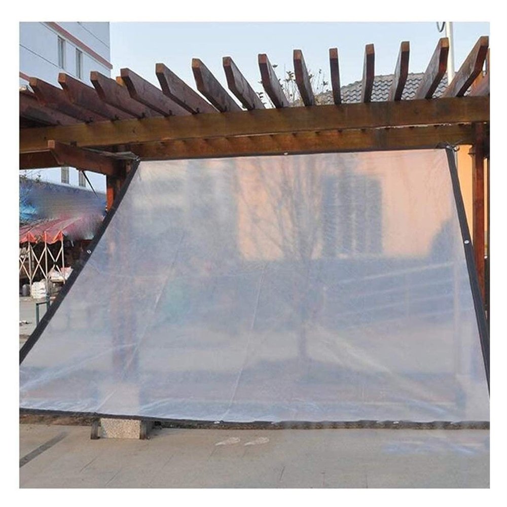 ZHANGQINGXIU Tarpaulin Fabric Tarpaulin Cover Tarpaulin Waterproof Heavy Duty Clear Glass Canopy Bird Proof Windshield Tool Garden Rainproof Soft Plastic Film, 23 Sizes (Color : Clear, Size : 2x5m)