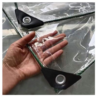 ZHANGQINGXIU Waterproof PVC Tarpaulin Cover, Heavy Duty Transparent Tarpaulin with Eyelets and Reinforced Edges, Weather Resistant Outdoor Garden Furniture Covers, Customizable