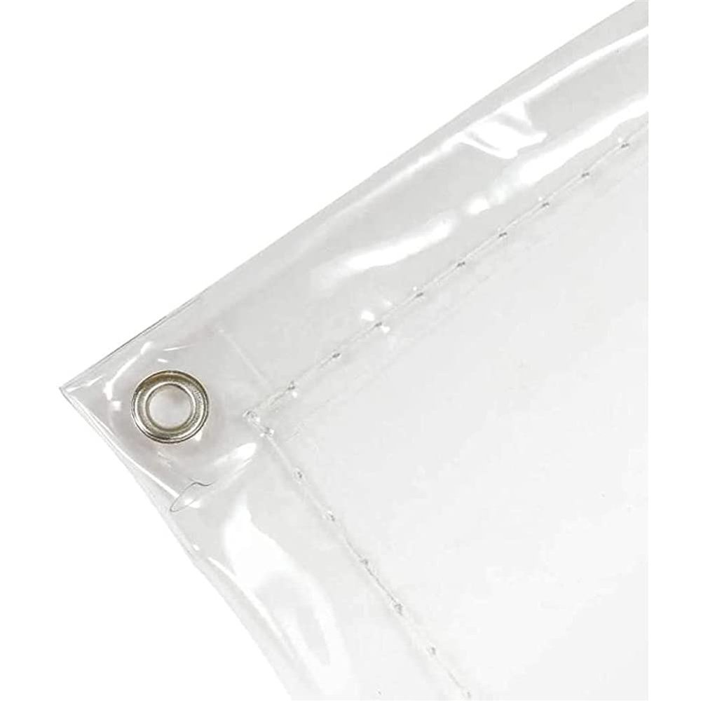 ZHANGQINGXIU Heavy Duty Waterproof Tarp Outdoor Weather Protection Transparent Tarpaulin Cover Thicken PVC Winter Heat Insulated Sheet with Grommets, 3 Sizes (Color : 0.8mm, Size : 270x270cm)