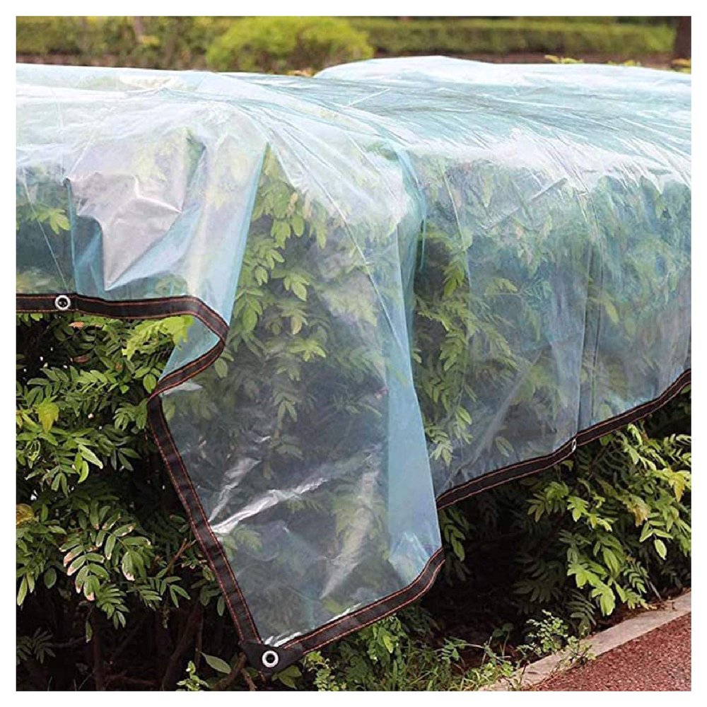ZHANGQINGXIU Tarpaulin Fabric Tarpaulin Covering Tarpaulin Waterproof Heavy Duty Weather Resistant Tarps with Eyelets Outdoor Fishing Camping Ground Cover, 41 Sizes (Color : Clear, Size : 1.8x2m)