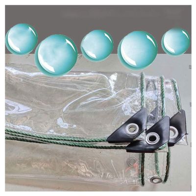 ZHANGQINGXIU Fabric Tarpaulin Transparent Vinyl Tarpaulin Cover, Outside Waterproof Windproof PE Plastic Home with Eyelets, Garden Furniture Cover, 30 Sizes (Color : Clear, Size : 1.4x3m)