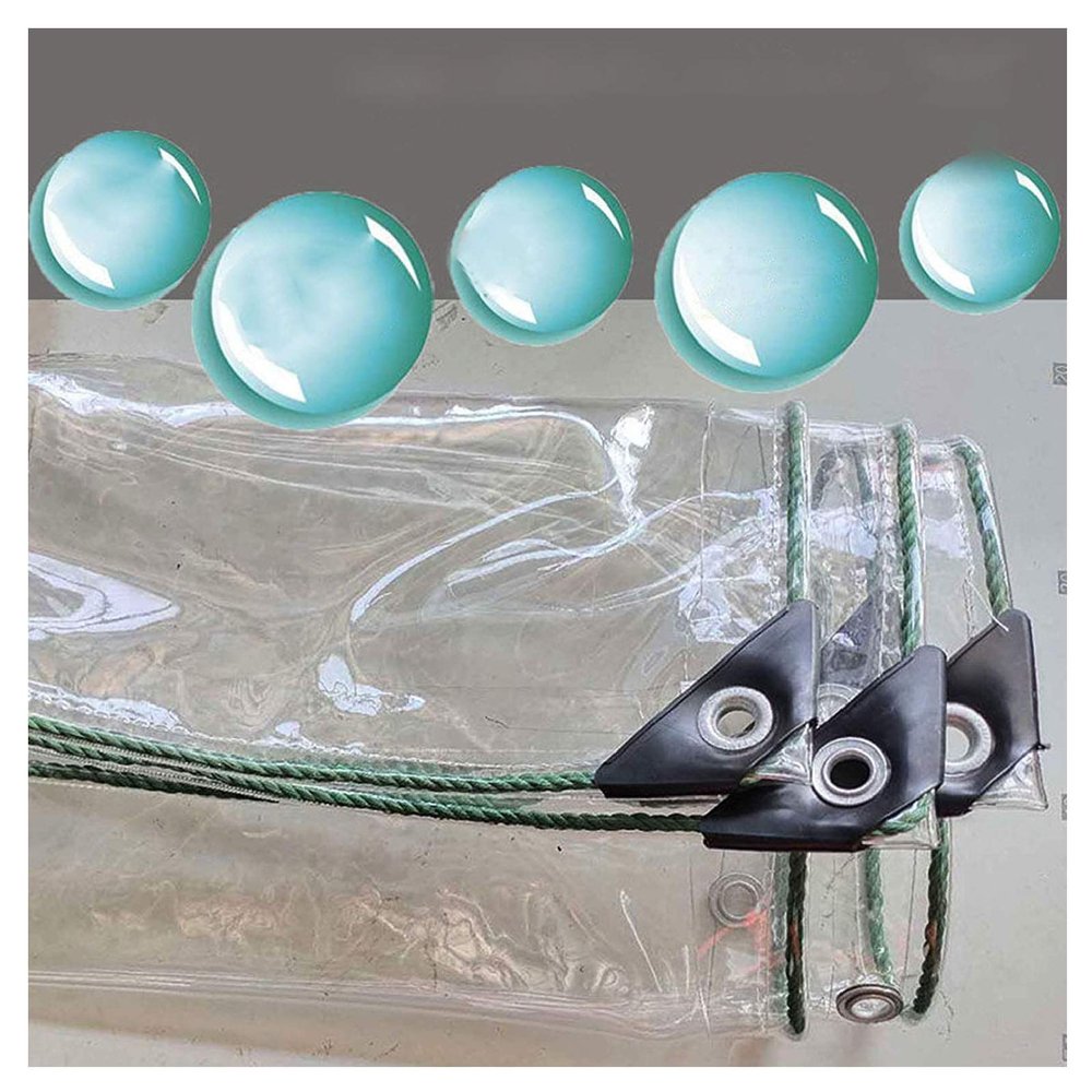 ZHANGQINGXIU Fabric Tarpaulin Transparent Vinyl Tarpaulin Cover, Outside Waterproof Windproof PE Plastic Home with Eyelets, Garden Furniture Cover, 30 Sizes (Color : Clear, Size : 1.4x3m)