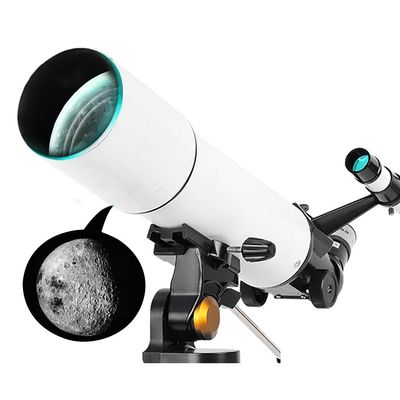 YXCKG 80 Caliber Telescope, Telescope for Adults Beginners, Travel Scope with 5x24 Finder Scope and Tripod(80-128cm), Stargazing Birds Watching (Size : Set 3)