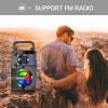 Bluetooth Speaker, Portable Bluetooth Speakers with Subwoofer Wireless Stereo Sound Rich Bass Outdoor Party Speakers Support Remote Control FM Radio LED Lights view 3