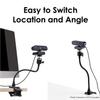ELECOM Webcam Stand Flexible Desk Mount Flexible Gooseneck Clamp Clip Camera Holder, 360 Degree Rotatable Webcam Stand, Sturdy Table Clip (UCAM-DSCLP30BK) view 2