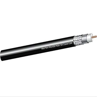1000' West Penn Wire 6350 CMR 18 AWG 3G-SDI RG6/U HD-SDI Coaxial Cable - Black (Equival. Belden 1694A)