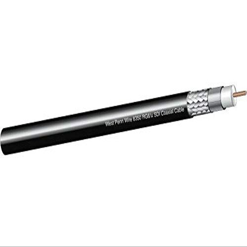 1000' West Penn Wire 6350 CMR 18 AWG 3G-SDI RG6/U HD-SDI Coaxial Cable - Black (Equival. Belden 1694A)