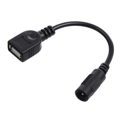 12CM DC Power Plug 5.52.1mm to USB 2.0 A Female Supply Cord Extension Cable