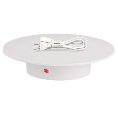 LINGOSHUN Video Camera Electric Motorized Rotating Turntable,25kg Load-Bearing, 220V Plug-in Automatic Turntable Base/White / 25CM Diameter