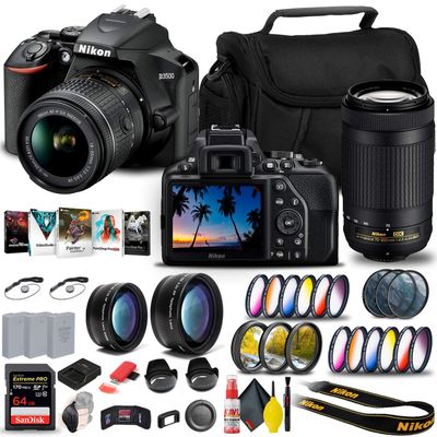Nikon D3500 DSLR Camera with 18-55mm & 70-300mm & Photo Software Bundle