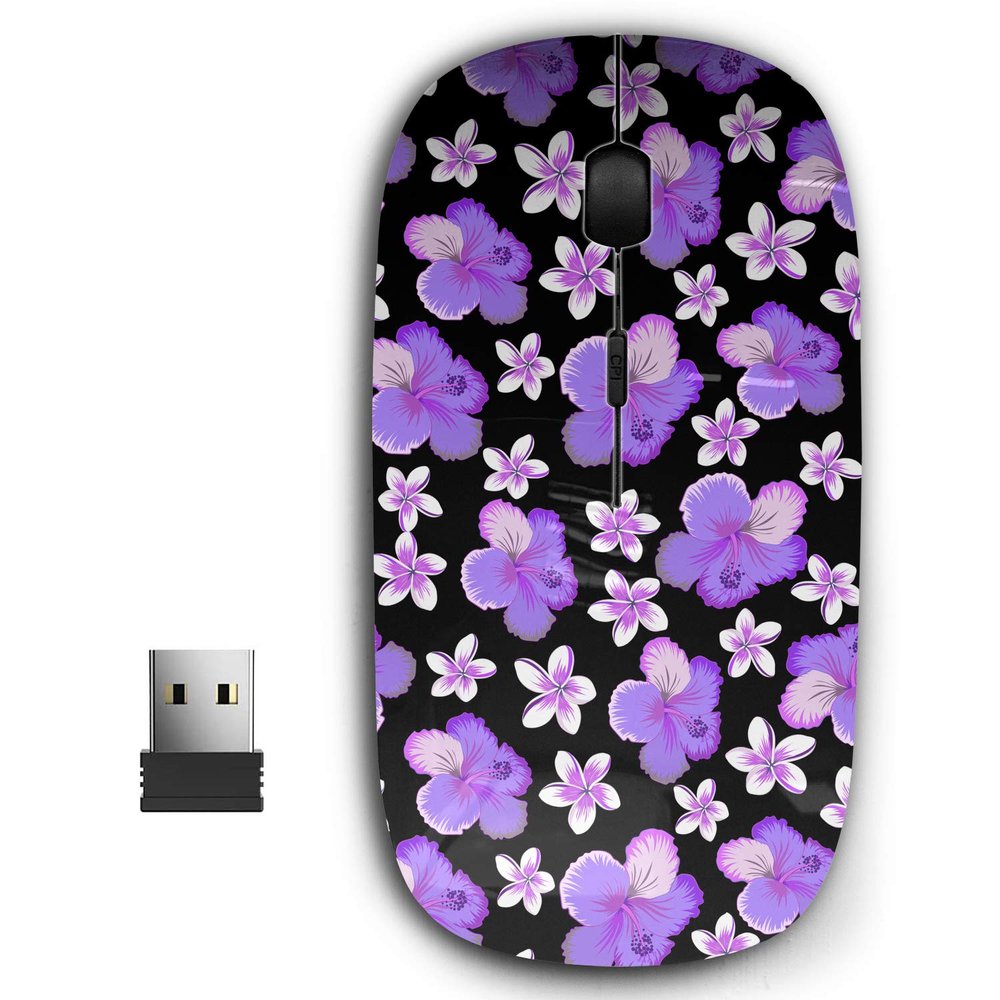 2.4G Ergonomic Portable USB Wireless Mouse for PC, Laptop, Computer, Notebook with Nano Receiver ( Bright Hawaiian Design Tropical )