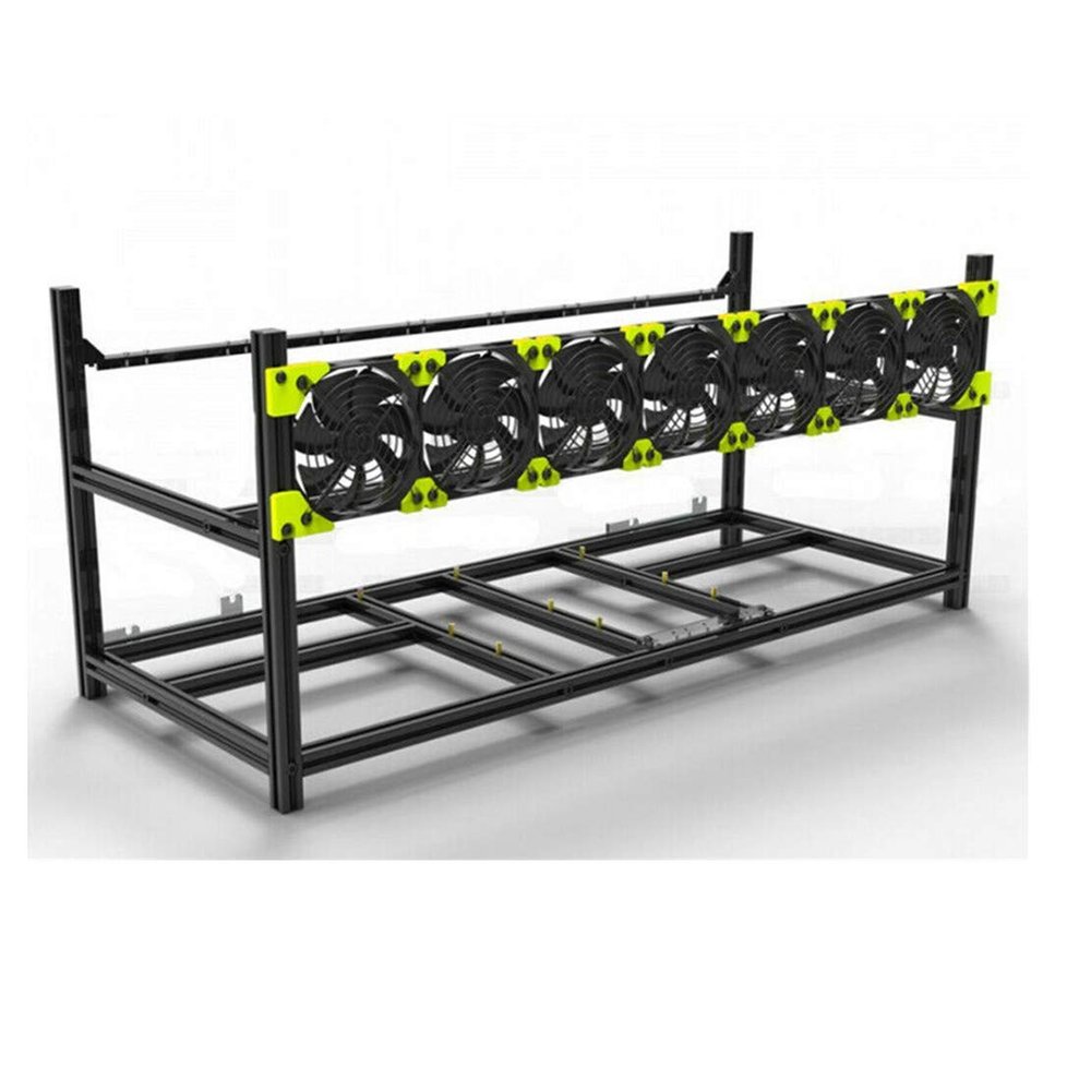 6/8 GPU Aluminum Stackable Open Air Mining Computer Frame Rig Ethereum Veddha (8GPU)