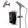 elitehood Metal iPad Holder for Mic Stand, 360 Adjustable Mic Stand Tablet Holder, Aluminum iPad Mount for Music Microphone Stand, Compatible with 4.7-13" Tablets and Cell Phones view 1