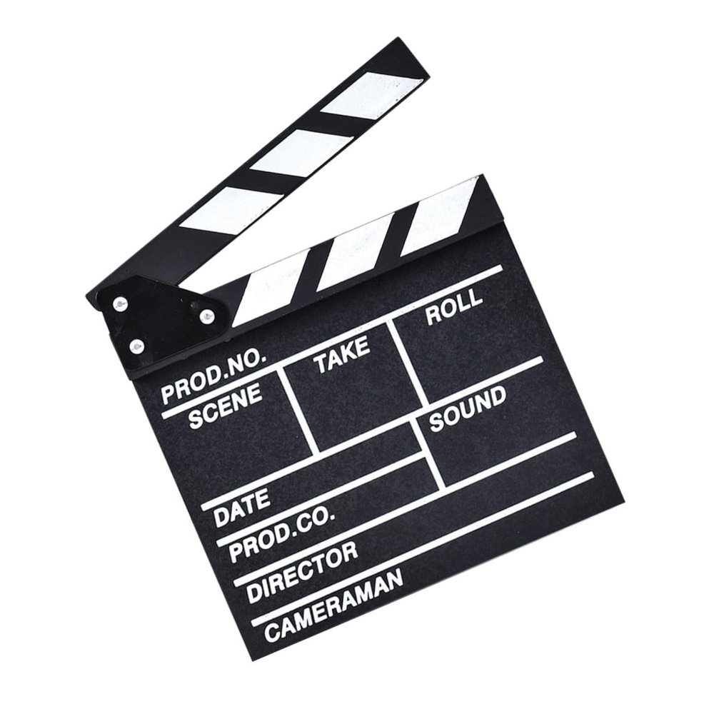 VOSAREA 1pc Black Wooden Film Clapboard Writable Board Filming Compact Photography Prop and Lightweight Design for Film and Home Studios