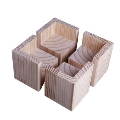 Mid-Century Modern Sofa Legs,Chair Replacement Legs,Solid Wood Square Groove Furniture Legs Risers,Pine Height Dining Table Legs,for Children's Bed,DIY Desk Etc,4 Packs (7x7x8cm/2.76x2.76x3.15in)