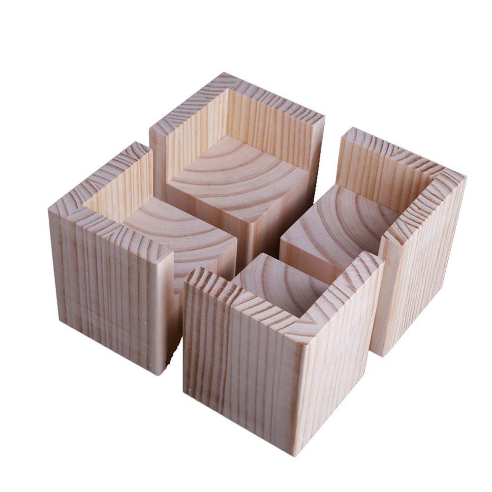 Mid-Century Modern Sofa Legs,Chair Replacement Legs,Solid Wood Square Groove Furniture Legs Risers,Pine Height Dining Table Legs,for Children's Bed,DIY Desk Etc,4 Packs (7x7x8cm/2.76x2.76x3.15in)