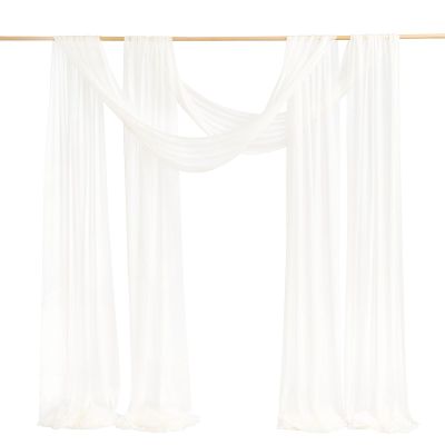 Ling's moment White Wedding Arch Draping Fabric 2 Panels 32Ft x 30" Drapes