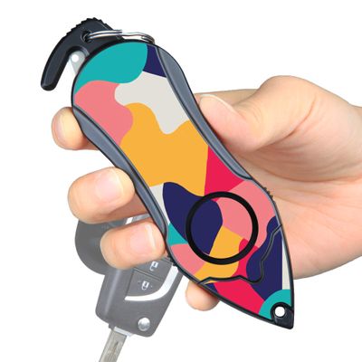 Stinger Personal Alarm Keychain Emergency Tool, Safety Panic Alarm Siren, Seat Belt Cutter, Glass Breaker, Security Device for Women Men Kid, Design in USA (Colorful)
