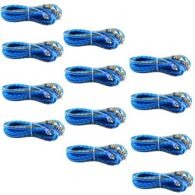 12 Pcs Audiobank LRC-17FT Premium 2 RCA to RCA Interconnect High-Fidelity HiFi Audio Cable 2 Male Connectors Wire 17 Feet Compatible with Most of Audio Devices