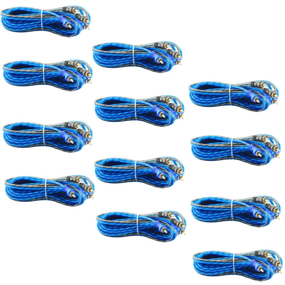12 Pcs Audiobank LRC-17FT Premium 2 RCA to RCA Interconnect High-Fidelity HiFi Audio Cable 2 Male Connectors Wire 17 Feet Compatible with Most of Audio Devices