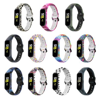 Compatible with Samsung Galaxy fit 2 Bands,Colorful pattern Adjustable Soft Silicone Replacement Band Straps Wristbands Bracelet for galaxy fit 2 Tracker,11 pack