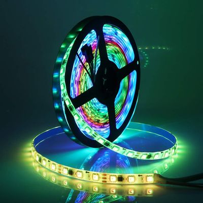 XUNATA 12V RGB LED Strip Lights Kit,9.9ft/3m Addressable Dream Color LED Lighting with Chasing Effect,60 LED/M Waterproof Neonpixel LED Flexible Tape Light with RF Remote Controller(White FPCB)