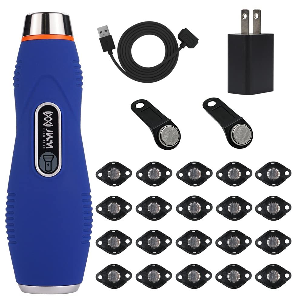 JWM Flashlight Security Guard Patrol System, iButton Touch Patrol Tour Reader with Free Cloud Software for Commercial Government Hotel Industrial, Pedometer+Alarm Clocks