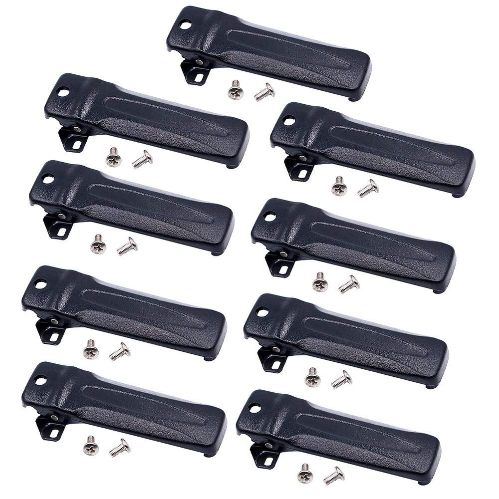 9-Pack KBH-10 Belt Clip Compatible with Kenwood Two-Way Radios TK260G TK272G TK290 TK388G TK2100 TK2118 TK3206 TK3207 NX240 NX340 | Includes Screws | Secure & Durable Radio Holster