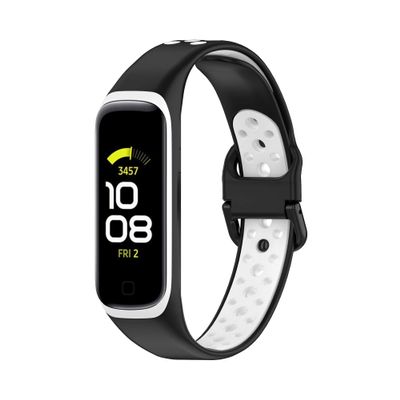 BabyValley Band Compatible with Samsung Galaxy Fit 2 Silicone Band Breathable Wristband Colorful Replacement Bracelet Strap Sport Band for Galaxy Fit 2 (Black+White)