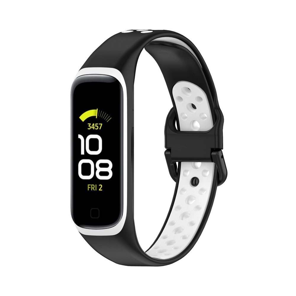 BabyValley Band Compatible with Samsung Galaxy Fit 2 Silicone Band Breathable Wristband Colorful Replacement Bracelet Strap Sport Band for Galaxy Fit 2 (Black+White)