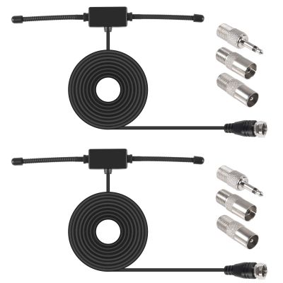 2pcs FM Radio Antenna FM Dipole Antenna FM Antenna for Stereo Receiver Indoor Most Music System FM Radio Home Stereo Receiver AV Audio Vedio Home Theater Receiver