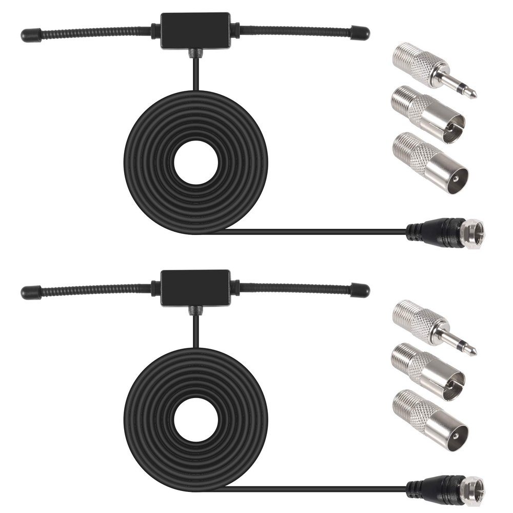 2pcs FM Radio Antenna FM Dipole Antenna FM Antenna for Stereo Receiver Indoor Most Music System FM Radio Home Stereo Receiver AV Audio Vedio Home Theater Receiver