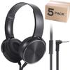 Yoley Kids Bulk Headphones with Microphone 5 Pack for School Boys Girls,Kids Online Learning Headset with Mic Stereo Sound,3.5mm Audio Jack for Smartphone,Tablet,Kindle,Computer(OH450,Black) view 1